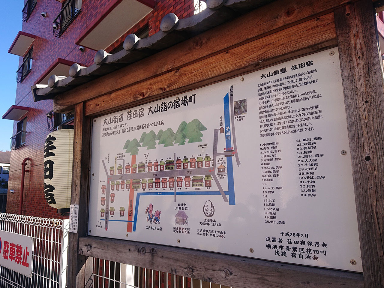 荏田宿を紹介する現地の看板